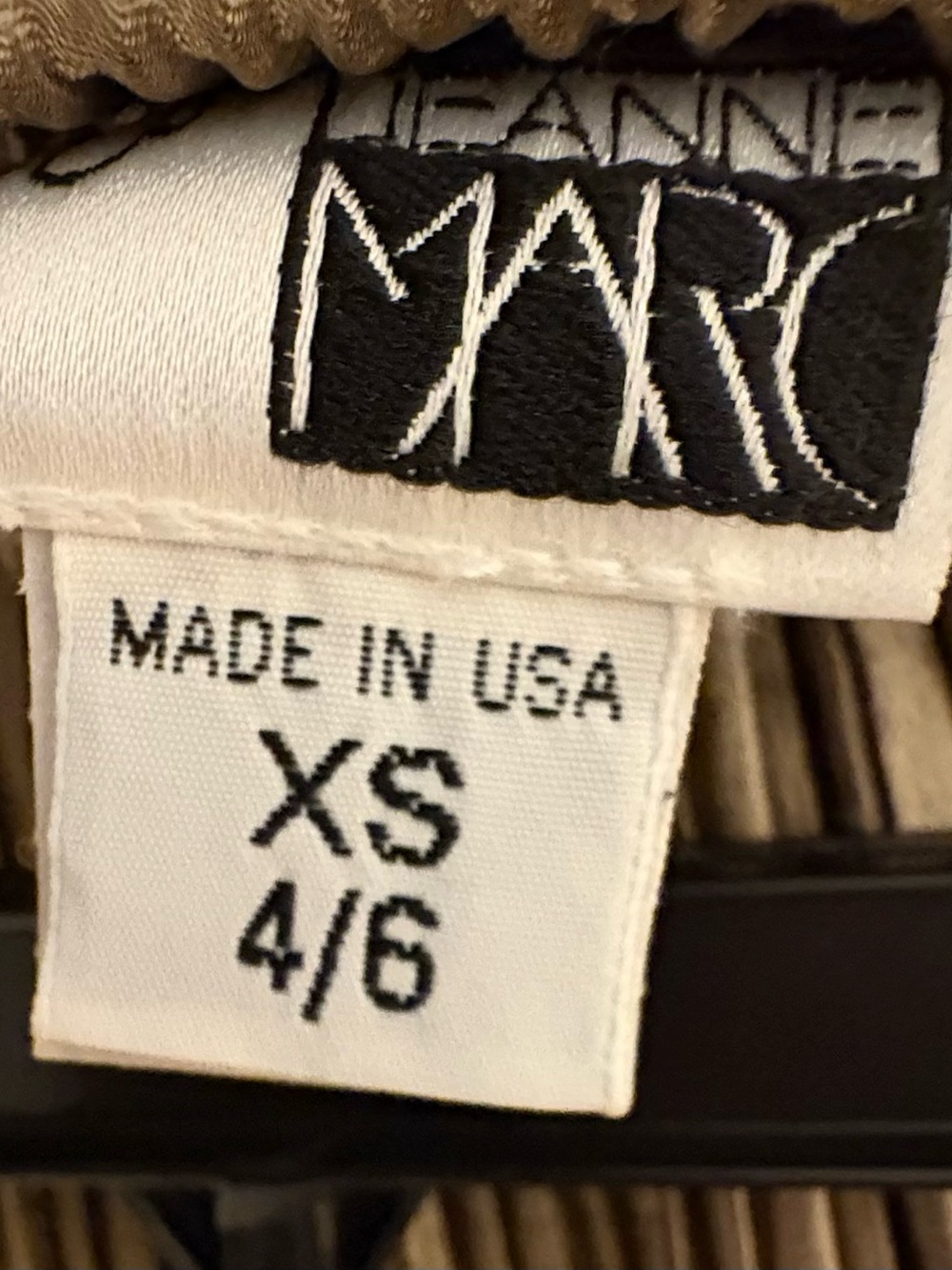 Jeanne Marc XS 4/6 Beige Top - MADE IN USA